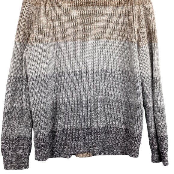 Even Tide Shawl Collar Cardigan Sweater Size Large Beige & Gray Thick WInter - Picture 8 of 10